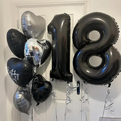 Black 1 Balloon Number, 40 Inch Number 1 Balloon Large Black 1 Foil Mylar - Image 6