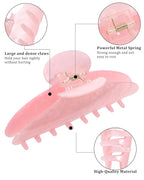 HAIMEIKANG Large Acetate 4 Inch Hair Claw Clip for Women - French Style Hair Claws for Thick Hair with Non-Slip Teeth, Hair Accessories for Updos, Buns & Ponytails