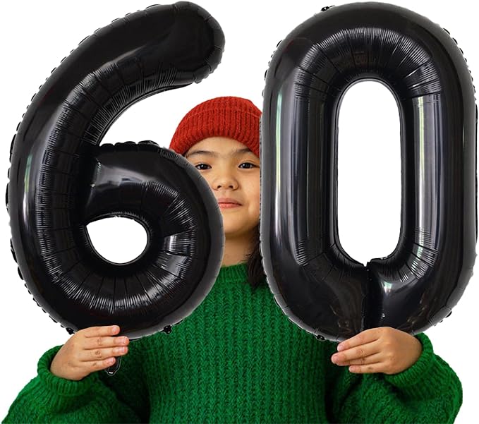 Number Balloons Black Party Balloon - Image 4