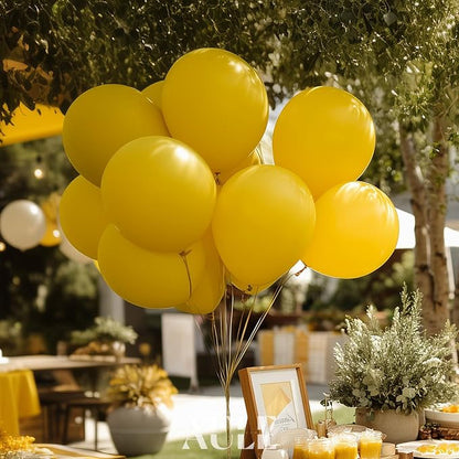 AULE 50Pcs Latex 12 Inch Mustard Yellow Balloons | Happy Birthday Graduation - Image 4