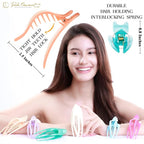 RC ROCHE 6 Pcs Flat Hair Clips Big Claw for Thick Hair French Duckbill Women No Slip Side Slide Curved Alligator Concord Strong Grip Hold Volume Lay Down Clamp, Small Pastel Multicolor