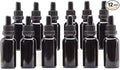 YIZHAO Black Glass Dropper Bottle 1oz, Tincture Bottles with Glass Dropper, for Essential Oils, Aromatherapy, Cosmetic, Laboratory, Pharmacy, Liquids, Travel –12 Pcs