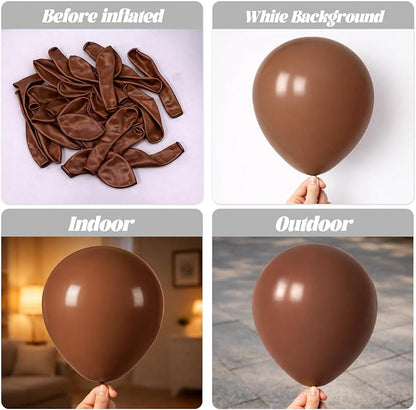 Voircoloria 66pcs Coffee Brown Tan Latex Party Balloons, 12inch | - Image 3