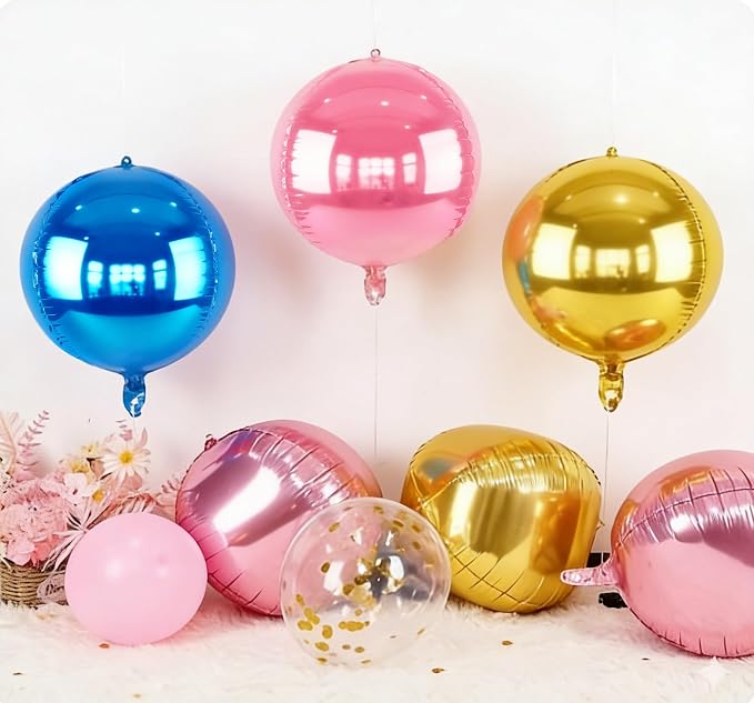 6pcs Blue Foil Balloons 22inch Round Balloons - Image 4