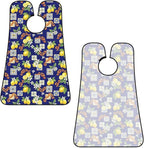 No-Slip Shaving Bib, Beard Grooming Apron with Strong Suction Cups, Blue Watercolor Lemon Tree Leaf Flowers Floral