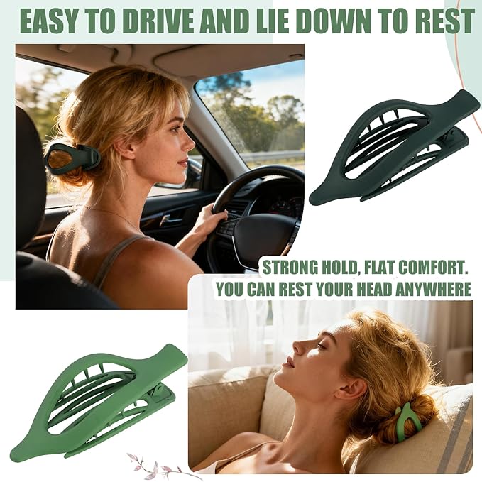 Flat Hair Clips for Women - 6 PCS French Flat Claw Clips Medium Hair Clips for Girls Large Hair Claw Clips for Thick or Thin Hair Strong Hold No Slip Hair Accessories for women (Green)