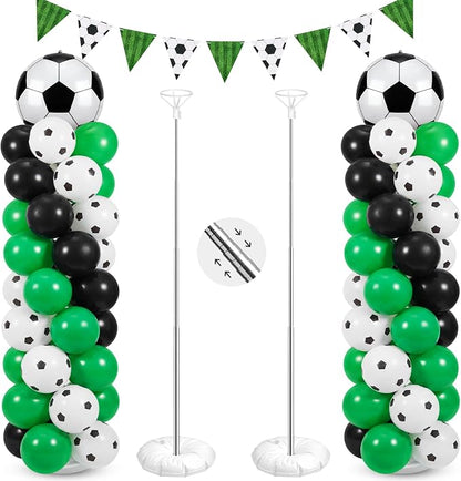 Yalikop 2 Sets Soccer Party Balloon Column Stand Kit by Yalikop