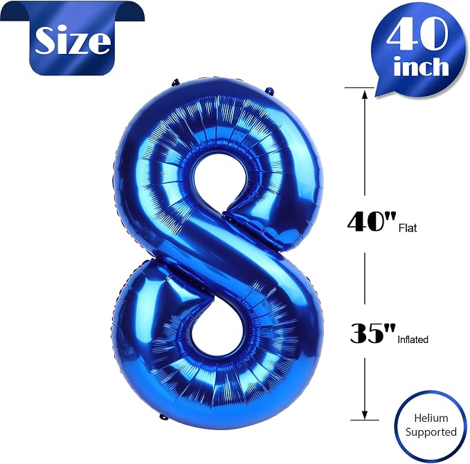 Navy Blue 8 Balloon - Image 5