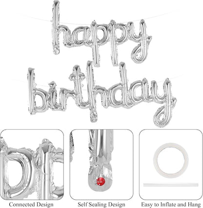Happy Birthday Balloons Banner Foil Letters Balloons Connected, Personalized - Image 6