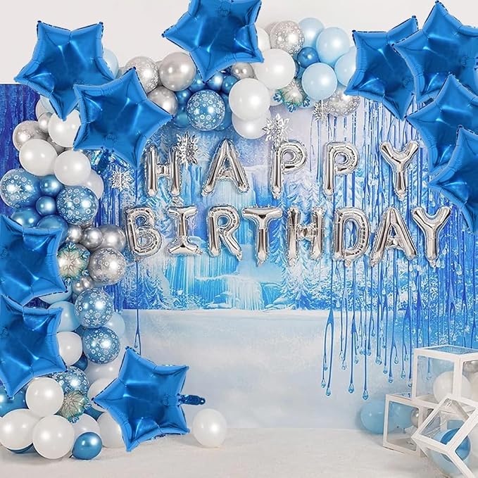 TONIFUL 30 Pcs Star Shaped Balloons 18 Inch Large Blue Foil Balloons | Big - Image 4