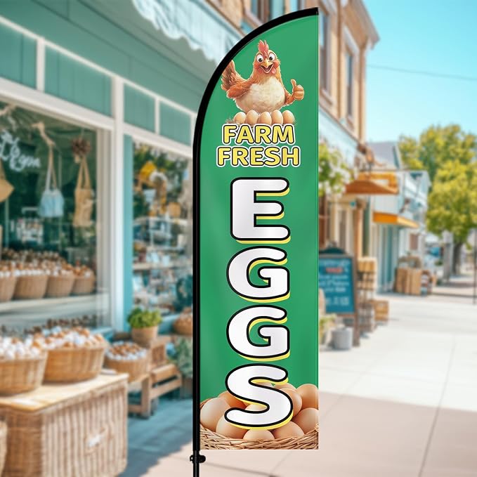 Farm Fresh Eggs Feather Flag - Image 2