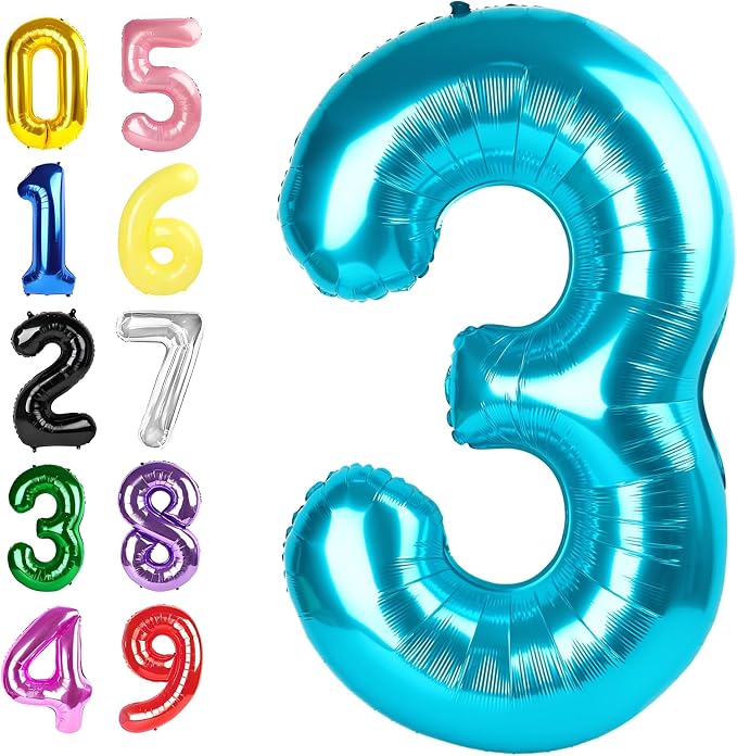 2 Balloon Number 40 Inch Light Blue by Argthjy