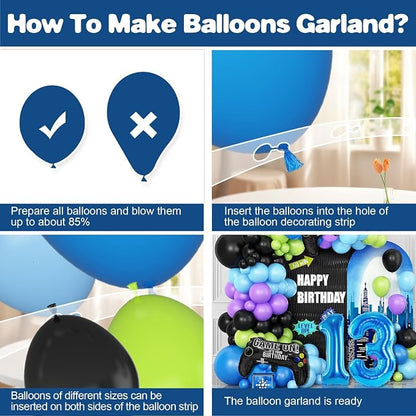 13th Video Game Balloons Arch, 13th Game Party Balloons Garland Kit 13th - Image 3