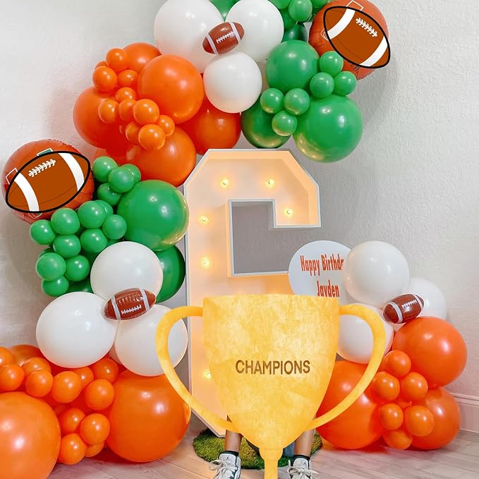 Football and Soccer Balloons for Sports Party Decorations | Orange, game day - Image 3