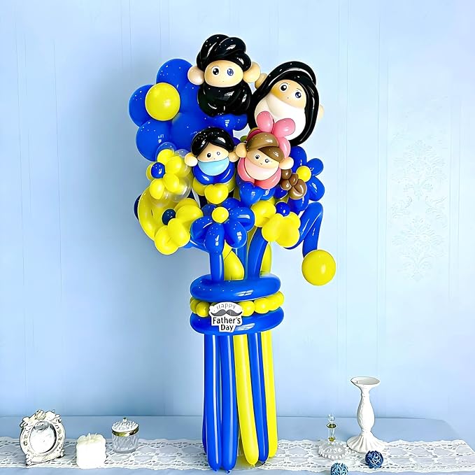 260 Blue Long Balloons for Balloon Garland Thickening Skinny Latex Twisting - Image 7