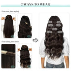 DOORES Clip in Hair Extensions, Ombre Medium Brown Highlighted Golden Blonde 24 Inch 7pcs 120g, Remy Hair Extensions Clip in Human Hair Extensions Natural Hair Extensions Thick Silky Straight