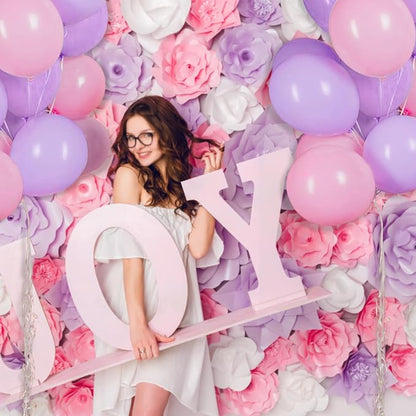 Pink and Purple Balloons 100 Pack 12 inch Light Pink Purple Latex Balloons - Image 3