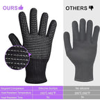 Sopito Heat Resistant Gloves with Silicone Bumps, Professional Heat Gloves for Hair Styling Curling Iron Wand Flat Iron, Black