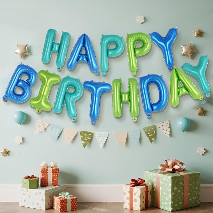 Happy Birthday Balloons Banner, Foil Balloon Personalized Name Letters Balloons - Image 2