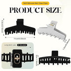 4Pcs Cloud Claw Clips for Women, 4.3 Inch Non-Slip Strong Hold Hair Claws, Unbreakable & Durable TPEE-Silicone Blend, Large Bendable Cozy Hair Clip for Thin/Thick/Curly Hair, All-Day Comfort