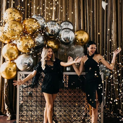 10 Pcs 22 Inch Black Mylar Balloons, Large 4D Giant Round Foil Balloon Big - Image 5