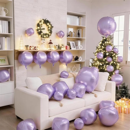 12Pcs Light Purple Round Balloons Foil, Big Metallic Purple Foil Balloons - Image 6