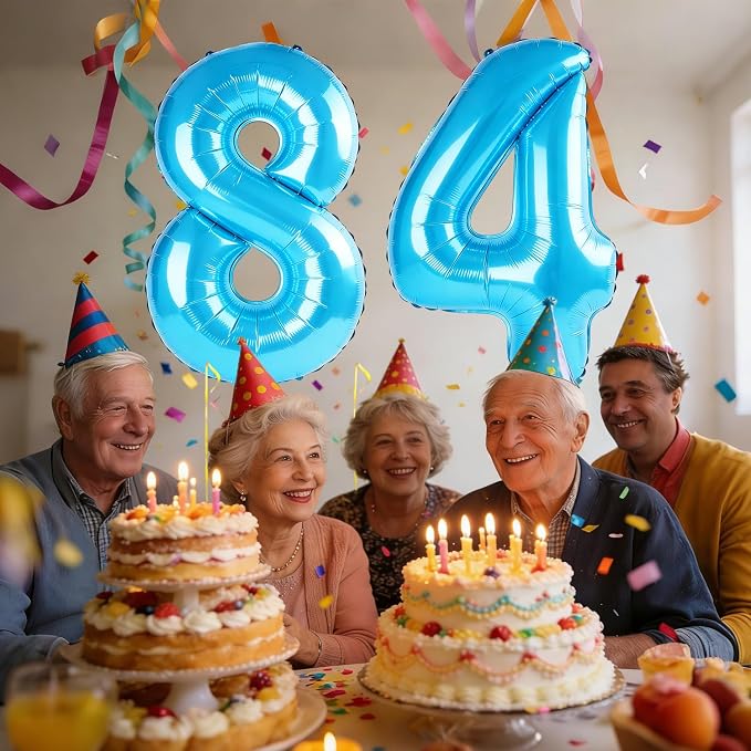 40 Inch Number 84 Balloons for 84th Birthday Party Decorations, 0-100 Jewelry - Image 2