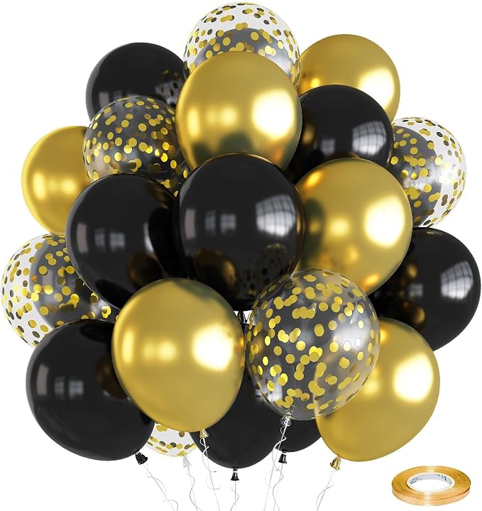 Black and Gold Confetti balloons by Togvu