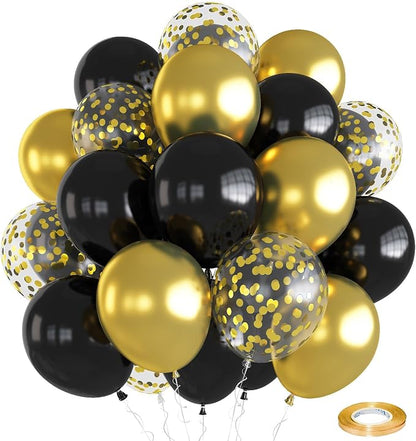 Black and Gold Confetti balloons by Togvu