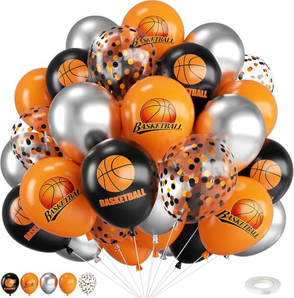 Black and Orange Balloons for Basketball Party Decorations | 12-inch orange by FunHot
