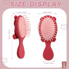 Mini Toddler Hair Brush Detangler Brush Kids Detangling Hairbrush Soft Massage Comb Small Travel Hair Brush for Thick Curly Thin Long Short（Red）