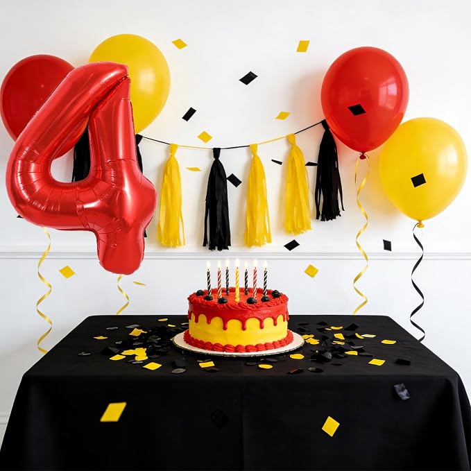 40 Inch Red Foil Number 4 Balloon - Image 6