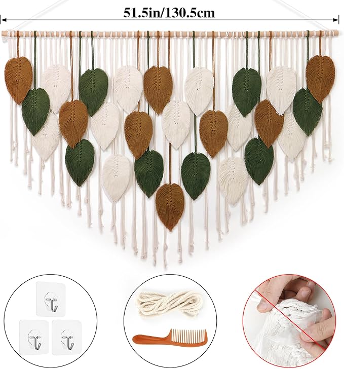 Large Macrame Wall Hanging Boho Woven Tapestry Chic Home Decor Wall Art | - Image 2