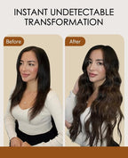 VINBAO 60g Invisi Edge Tape in Hair Extensions Real Human Hair 22in 20pcs Natural Black Ombre to Chocolate Brown Invisible Injected Tape in Hair Extensions 22inch #1BT4
