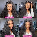 abbildung 30inch Highlight Ombre Lace Front Wig Human Hair 13x6 HD Honey Blonde 4/27 Deep Wave Lace Frontal Wigs Glueless Wigs Human Hair Pre Plucked with (Black, 26 Inch Black, deep wave)