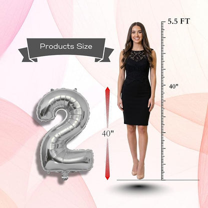 Gold Number Balloon 2 Mylar Foil Balloons 40 inch - Image 7