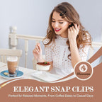 Neutral Shades Glossy Snap Hair Clips by FLAREANN – 50 PCS 2 Inch Non-Slip Metal Hair Barrettes for Women in Beige, Black, Brown, Light Brown & Grey – Minimalist Hair Accessories