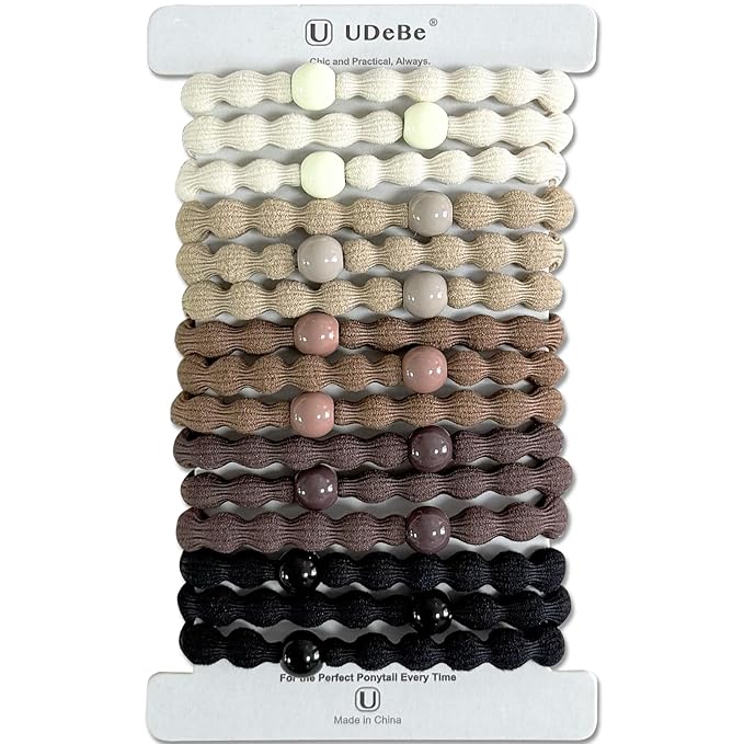 15PCS Hair Ties for Thick Hair, No Damage, High Strenth Elastics Hair Bands Ponytail Holders for Women