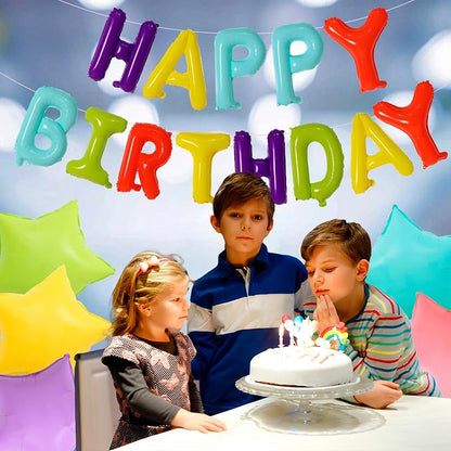 Colorful Happy Birthday Letter Balloon Banner Set Paired - Image 3