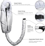 Segbeauty Bonnet Hooded Hair Dryer Attachment, Extra Large Upgraded Drying Heat Cap with Elastic Strap, Adjustable Deep Conditioning Cap for Natural Curly Textured Hair Care Styling Fast Drying Sliver