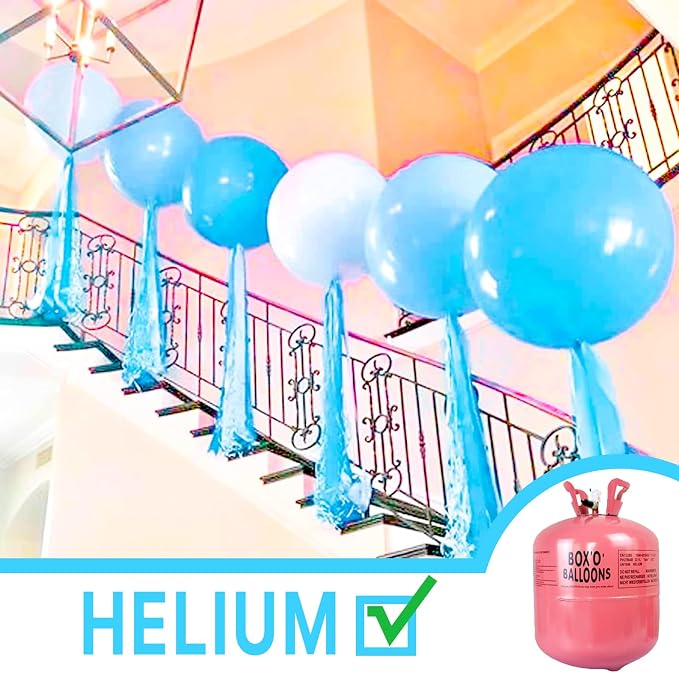 PartyWoo Light Blue Balloons 4pcs Baby Pastel Blue Color 36 Inch | Balloons - Image 5