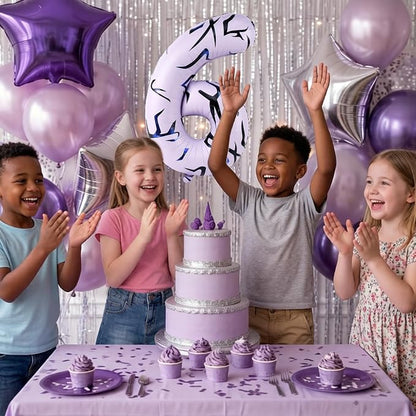 40 Inch Kpop Theme Number 6 Balloon, Birthday Party Decorations - Image 6