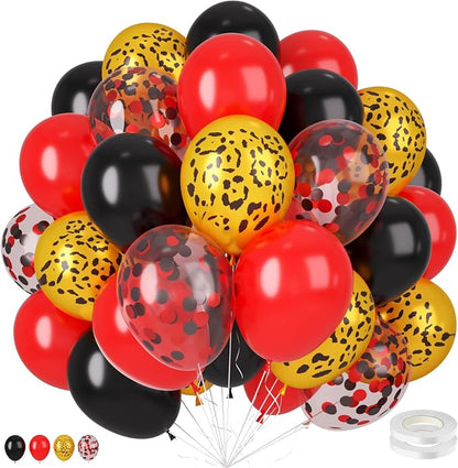 Red Black Cheetah Balloons by BIAPIAN