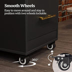 Salon Trolley Cart with Wheels, 3-Drawer Rolling Hair Styling Station, Mobile Beauty Trolley with Hot Tools Holder, Storage for Salon, Barbershop, Spa & Tattoo, Black