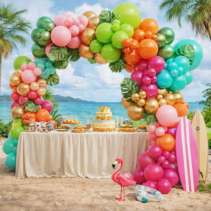 Flamingo Hawaiian Tropical Balloon Garland Arch Kit - Image 5
