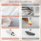 100% Mulberry Silk Pillowcase 22 Momme (SGS Certified) with Free Silk Eye Mask - Luxury Gift-Ready Folded Packaging, Cooling Pillow Cover for Hair & Skin Care (Pink, Standard (1 Pack))