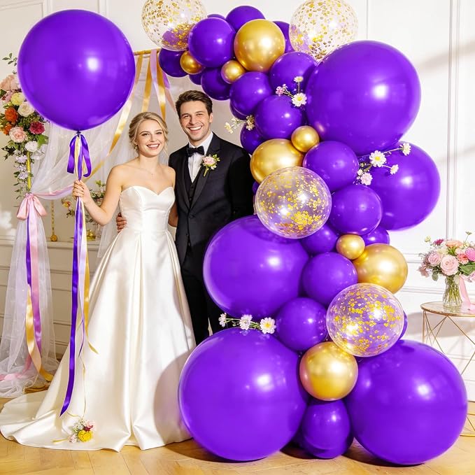 32Pcs Purple Big Balloons 18 Inch, Round Large Latex Party Balloons - Image 4