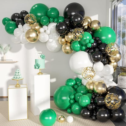 MEBAY Green Black White Metallic Gold Balloons Garland Arch Kit by MEBAY