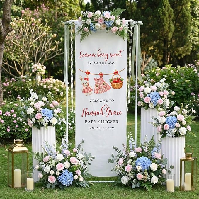 Personalized Baby Shower Banner, Custom Welcome Sign Fabric by Custom