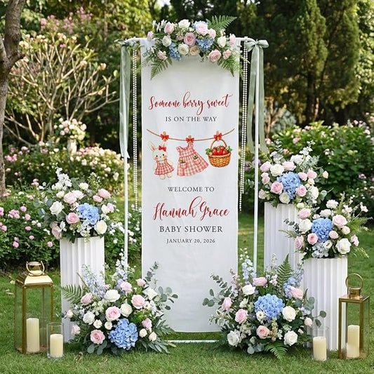 Personalized Baby Shower Banner, Custom Welcome Sign Fabric by Custom
